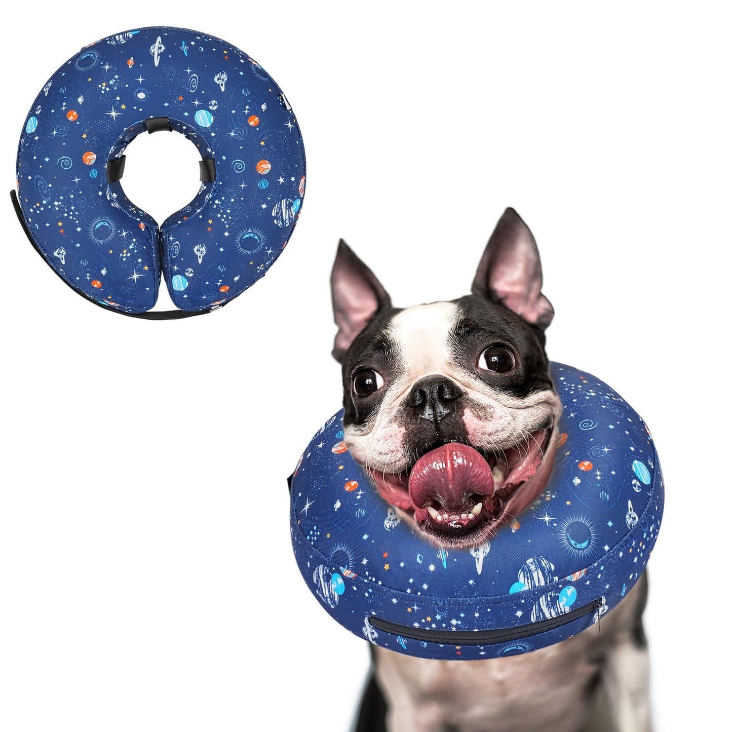 Supet Inflatable Dog Cone Collar Alternative After Surgery, Doggie Neck Donut Collar Recovery ECollar, Soft Dog Cone for Small Medium Large Dogs