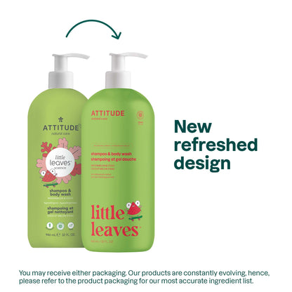 ATTITUDE Shampoo and Body Wash for Kids, EWG Verified Hair and Body Cleanser, Dermatologically Tested Soap, Plant and Mineral Based Bath Products, Vegan, Vanilla & Pear, 16 Fl Oz