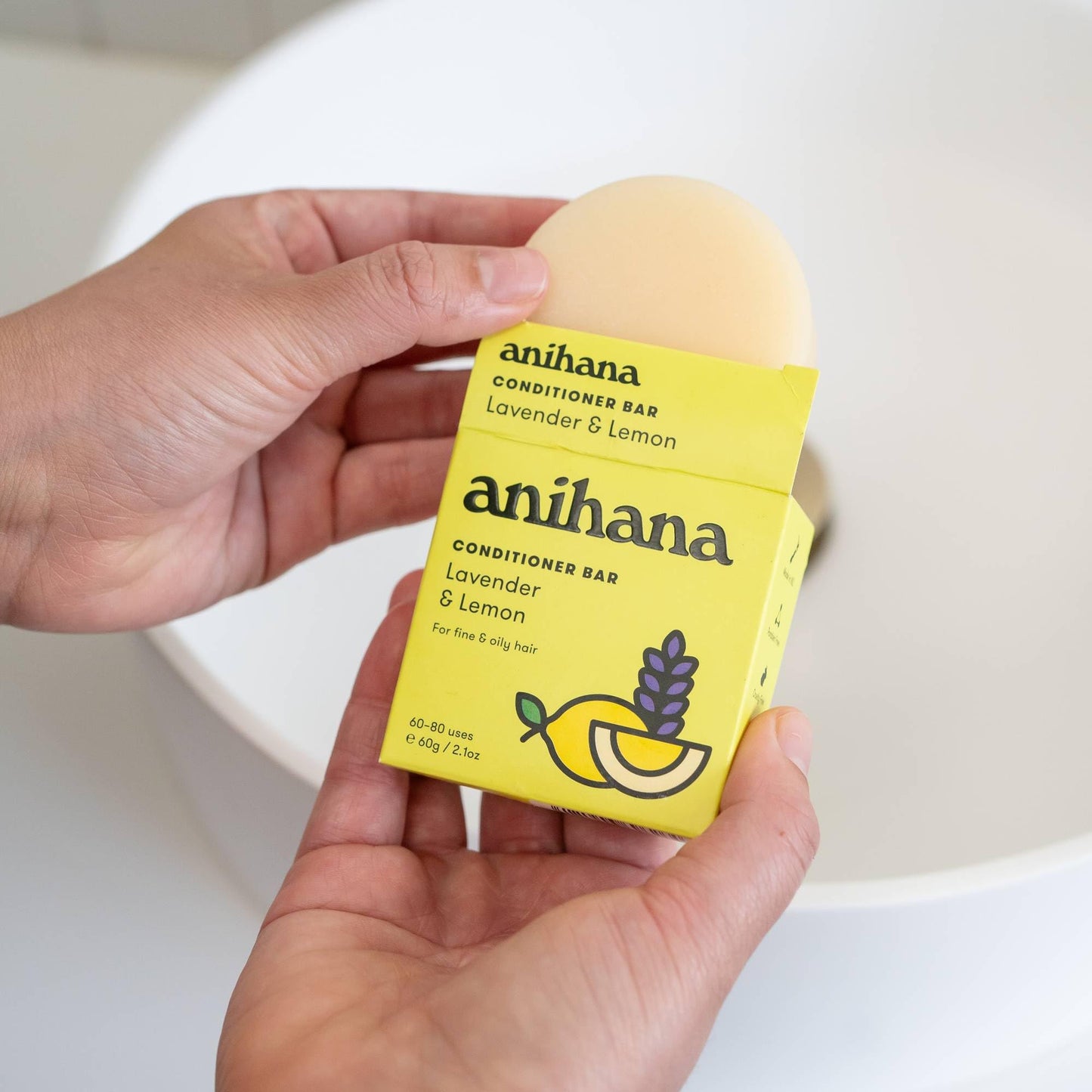 ANIHANA Shampoo Bar for Regular Normal Hair Clean Purifying Natural Healthy Look and Shine Paraben Free Manuka Honey and Almond 2.29 oz