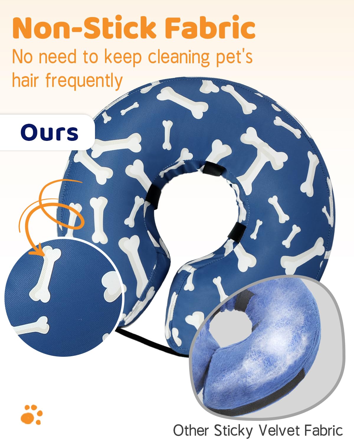 Supet Inflatable Dog Cone Collar Alternative After Surgery, Doggie Neck Donut Collar Recovery ECollar, Soft Dog Cone for Small Medium Large Dogs