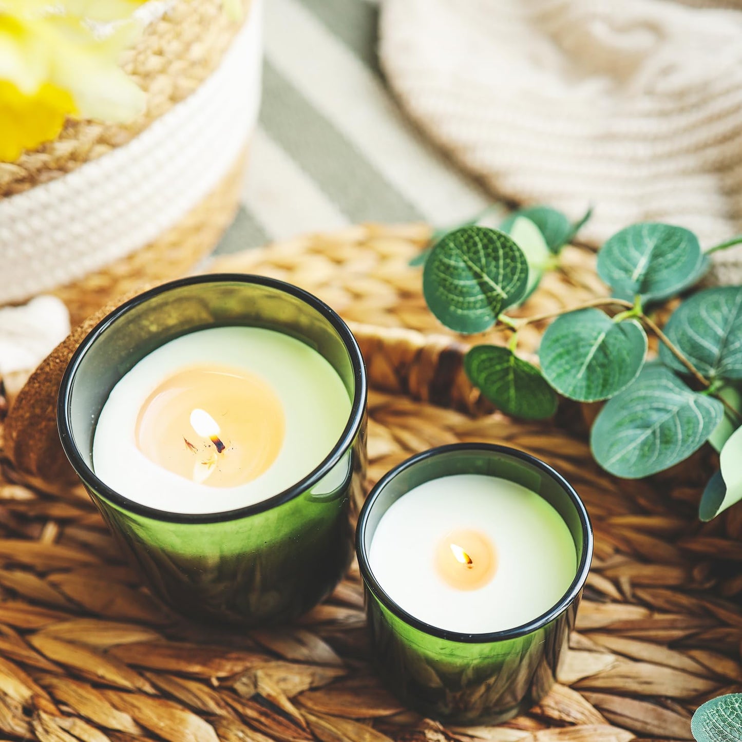 Thick Candle Jars for Making Candles 16 Pcs, 7 OZ Empty Jars with Wood Lids for Candle Making, Sample Container, Frosted White