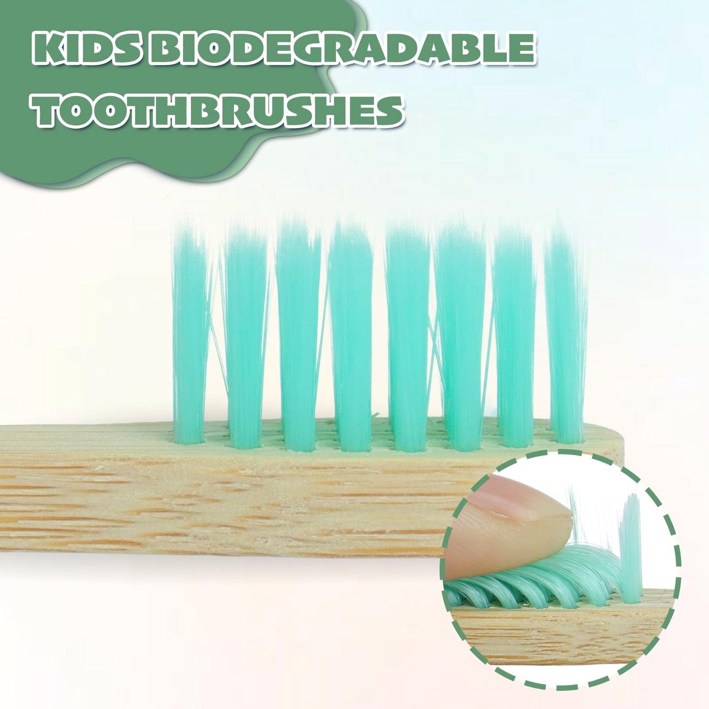 New Kids Bamboo Toothbrushes - 6 Pack, Organic Soft Bristle Toothbrush for Kids, Biodegradable Children's Toothbrushes (Toddler Toothbrush Ages 3-12, Multicolor)