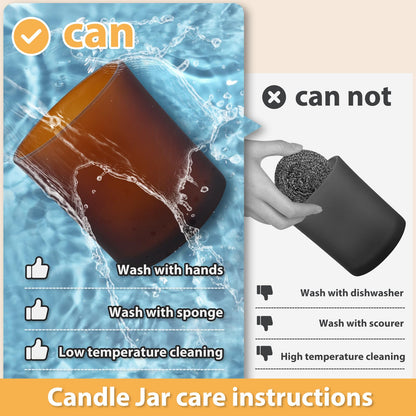 Thick Candle Jars for Making Candles 16 Pcs, 7 OZ Empty Jars with Wood Lids for Candle Making, Sample Container, Frosted White