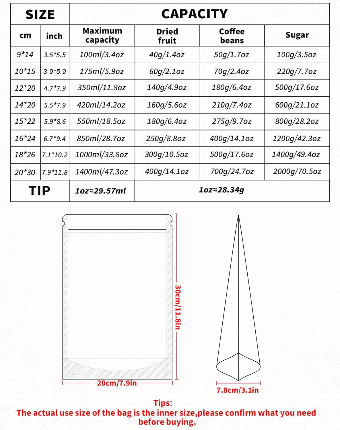 FireKylin 100 PCS Stand Up Pouches,3.5"x5.5" Kraft Bags With Window Clear Fornt Pouches Resealable Zip Lock Food Storage Brown