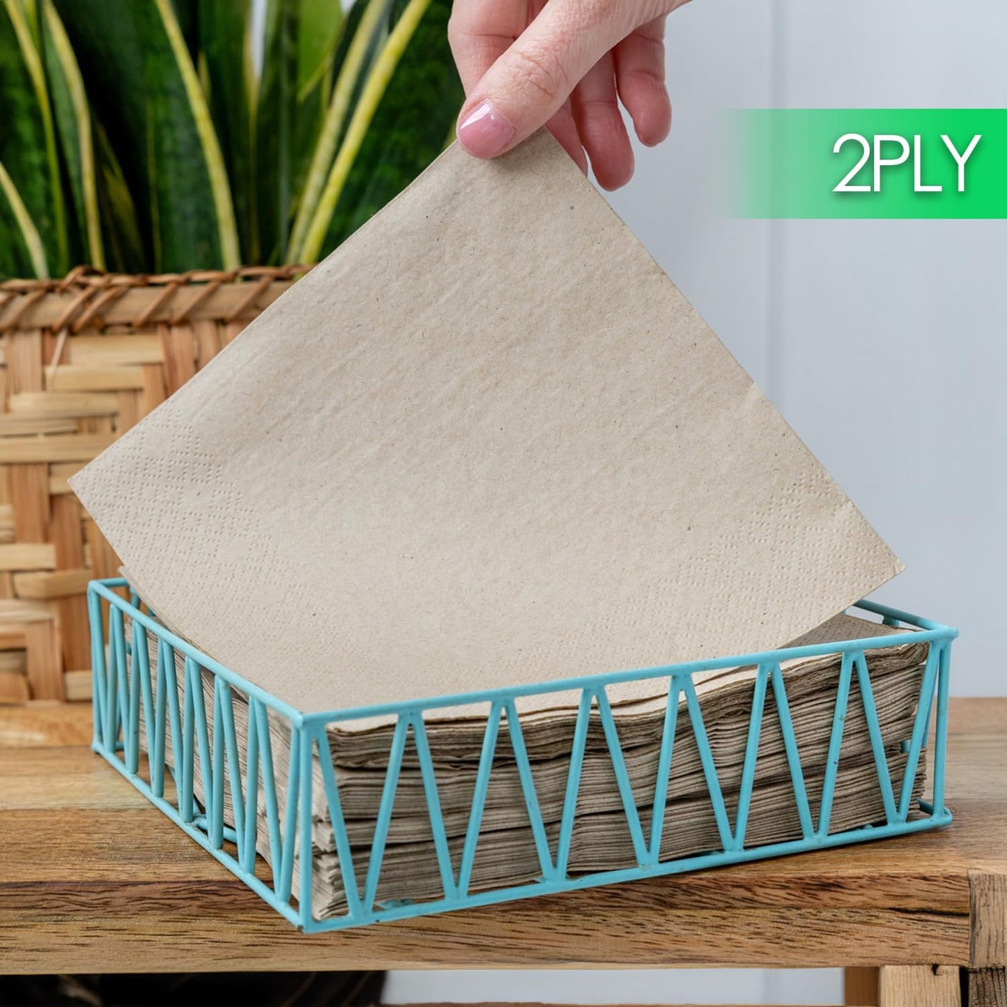 TABLE KIND | Paquete de 100 servilletas de papel reciclado suave, servilletas desechables para fiestas, color marrón, catering y uso diario, sin blanquear, compostables, 2 capas, 33 cm