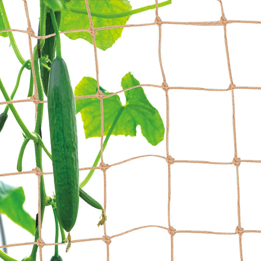Plant Support Netting - Biodegradable Natural Jute Net for Garden Climbing Vining Plants Cucumber, Vine, Fruits & Vegetables Tomato (6.6 Ft x 16.4 Ft, 5.9 Inch Squares)