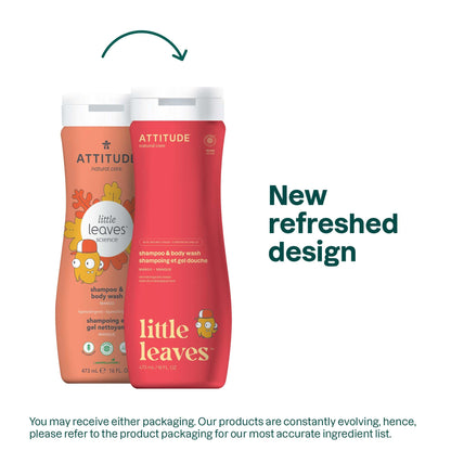 ATTITUDE Shampoo and Body Wash for Kids, EWG Verified Hair and Body Cleanser, Dermatologically Tested Soap, Plant and Mineral Based Bath Products, Vegan, Vanilla & Pear, 16 Fl Oz