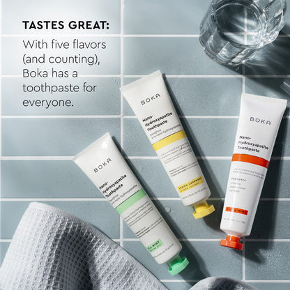 Boka Fluoride Free Toothpaste Nano Hydroxyapatite, Stocking Stuffers Remineralizing, Whitening - Dentist Recommended for Adult, Kids Oral Care Ela Mint Flavor, 4 Fl Oz 1Pk US Manufactured