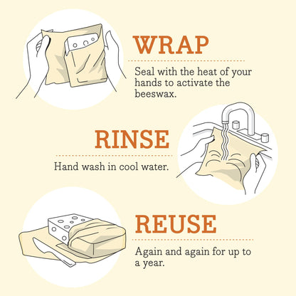 Bee's Wrap Reusable Vegan Alternative to Beeswax Food Wraps, Made in the USA, Eco Friendly Food Wraps, Sustainable Food Storage Containers, Organic Food Wraps, Bread Wrap for Homemade Bread, Vegan