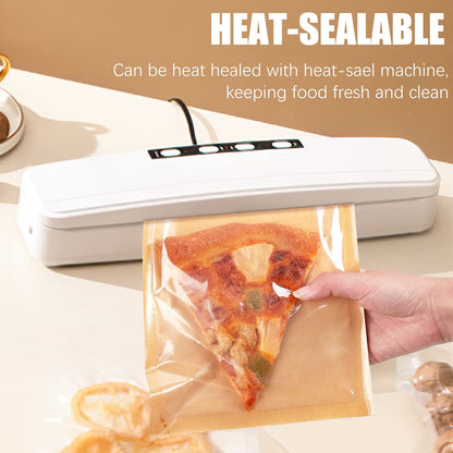 200 Pack Heat Sealable Bakery Bags with Window, Kraft Paper Sandwich Bags, Grease Resistant Cookies Bags To Go for Packaging Donut, Pastries and other Treats (7.5 x 7.1 Inches)