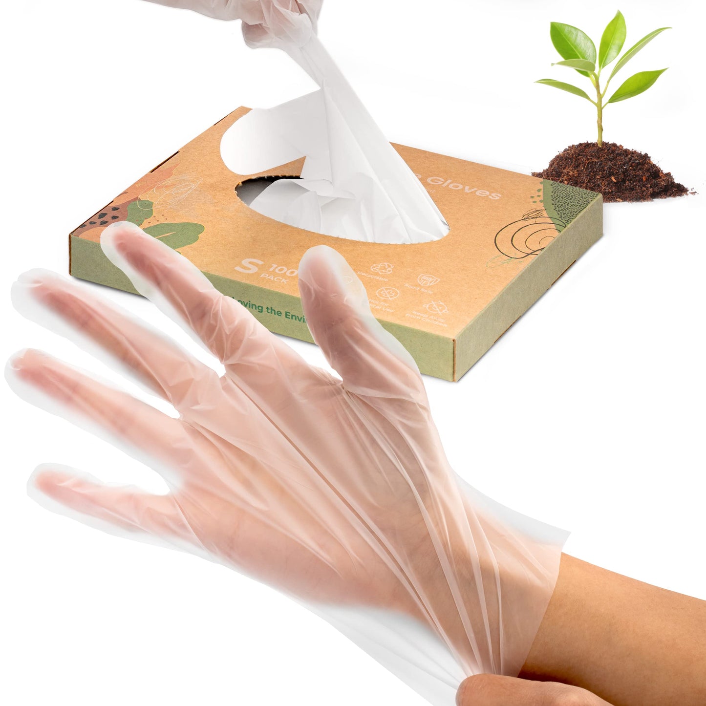 Fit Meal Prep 100/200/600/2000 Pack Compostable Food Prep Gloves Biodegradable Gloves, Cooking Gloves Food Safe Gloves