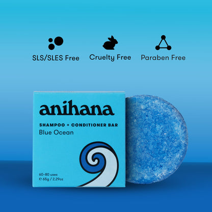 ANIHANA Shampoo Bar for Regular Normal Hair Clean Purifying Natural Healthy Look and Shine Paraben Free Manuka Honey and Almond 2.29 oz
