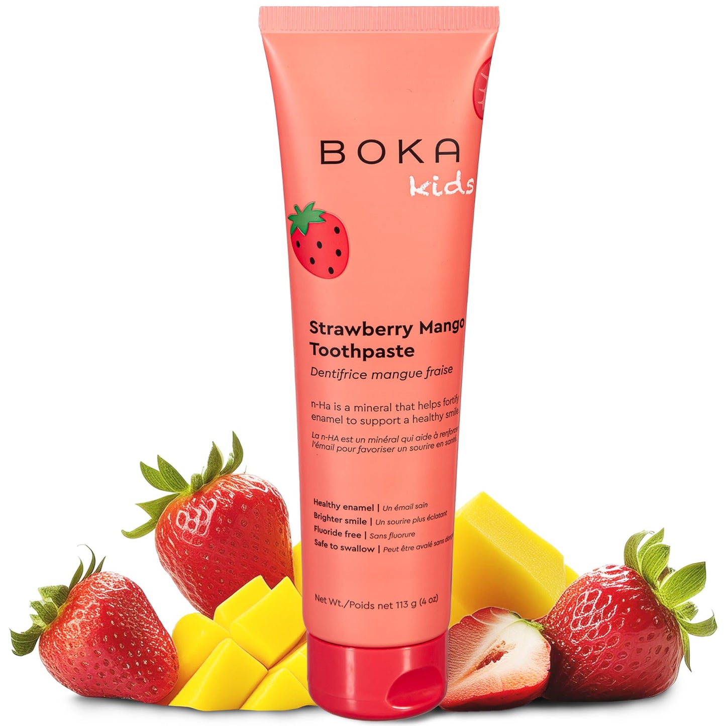 Boka Fluoride Free Toothpaste Nano Hydroxyapatite, Stocking Stuffers Remineralizing, Whitening - Dentist Recommended for Adult, Kids Oral Care Ela Mint Flavor, 4 Fl Oz 1Pk US Manufactured