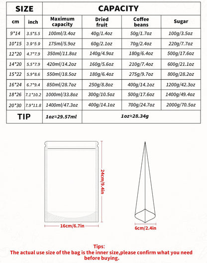 FireKylin 100 PCS Stand Up Pouches,3.5"x5.5" Kraft Bags With Window Clear Fornt Pouches Resealable Zip Lock Food Storage Brown