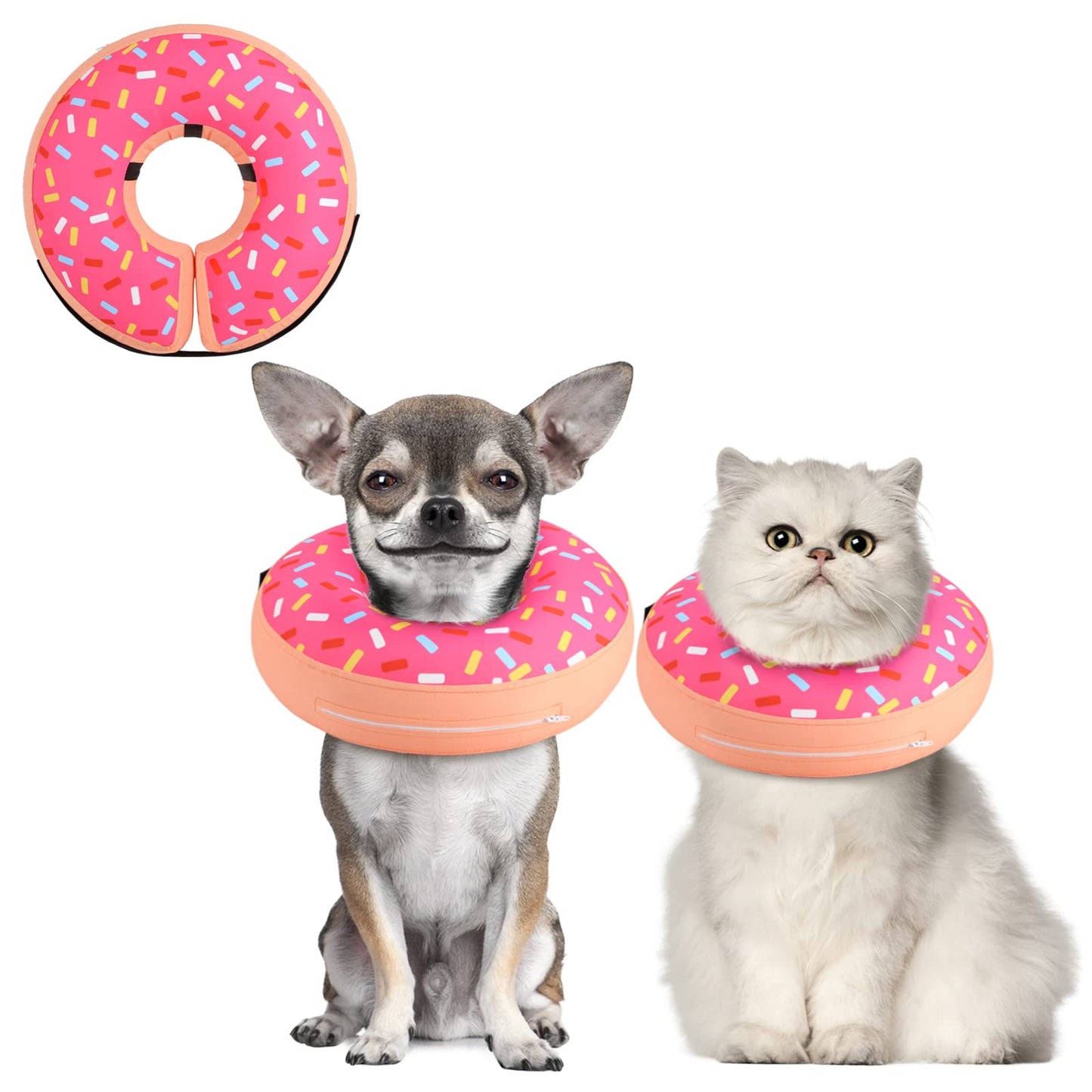 Supet Inflatable Dog Cone Collar Alternative After Surgery, Doggie Neck Donut Collar Recovery ECollar, Soft Dog Cone for Small Medium Large Dogs