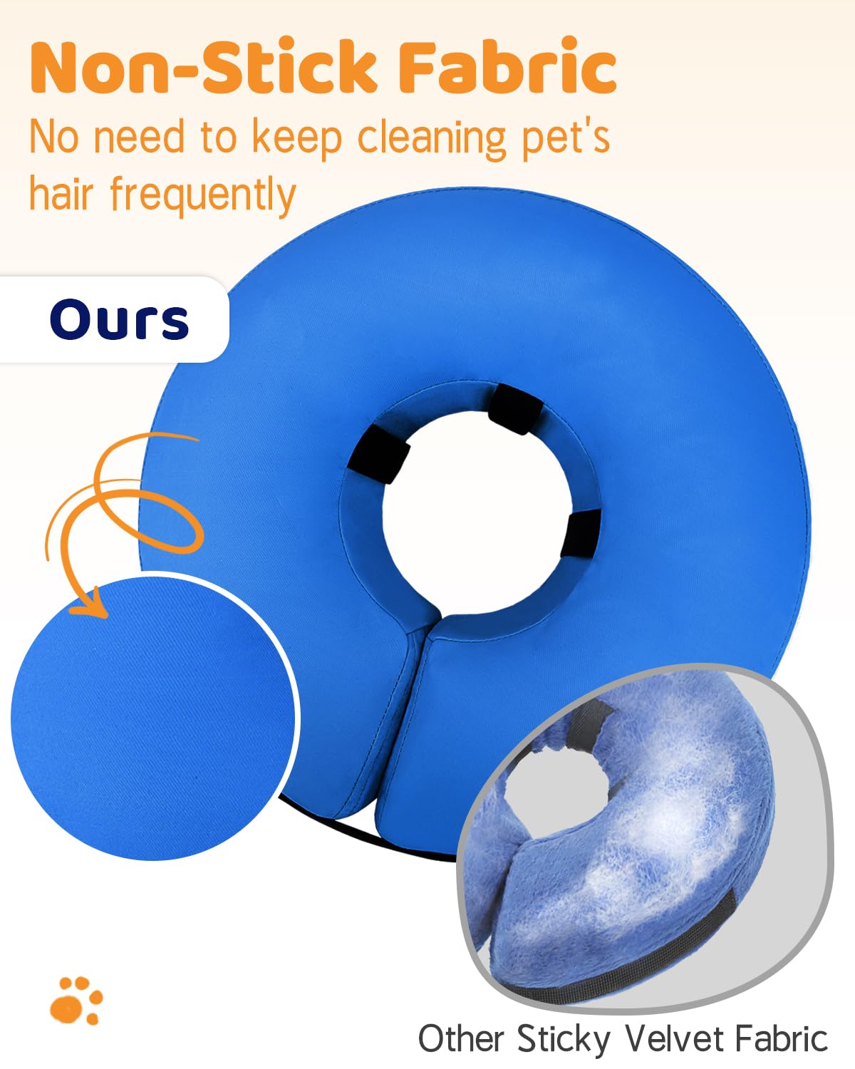 Supet Inflatable Dog Cone Collar Alternative After Surgery, Doggie Neck Donut Collar Recovery ECollar, Soft Dog Cone for Small Medium Large Dogs