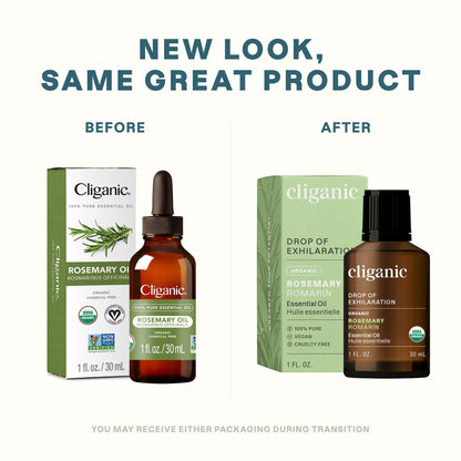 Cliganic Organic Essential Oils Set (Top 5) - 100% Pure Natural - Aromatherapy, Candle Making - Peppermint, Lavender, Eucalyptus, Lemongrass & Orange (Packaging May Vary)