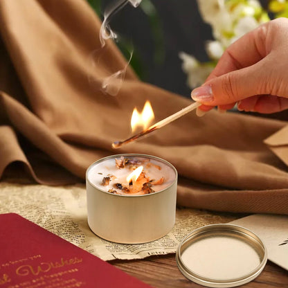YJHSS 48-Pack White Candle Tins, 24pcs 8oz + 24pcs 4oz Candle tins with Metal Wood-Grain Printing Lids, Empty Candle Jars for Making Candles, Bulk Candle Containers Candle Making Jars for Christmas