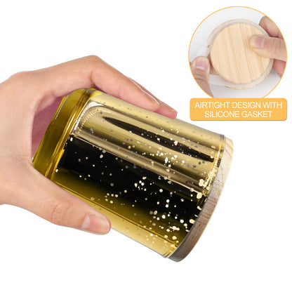 Thick Candle Jars for Making Candles 16 Pcs, 7 OZ Empty Jars with Wood Lids for Candle Making, Sample Container, Frosted White