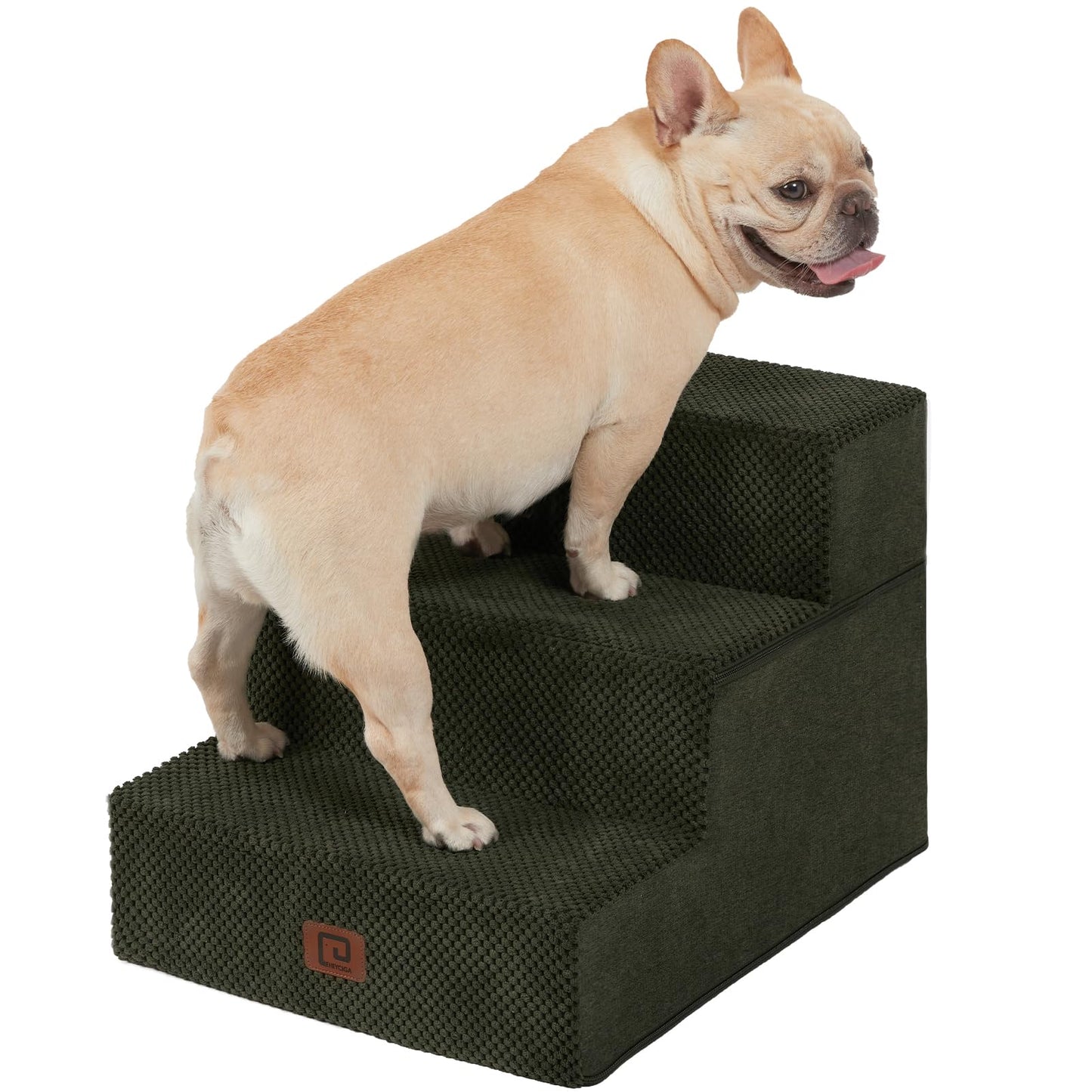 EHEYCIGA Dog Stairs for Bed 18”H, 4-Step Dog Steps for High Bed, Pet Steps for Small Dogs and Cats, Non-Slip Balanced Pet Ramp Indoor, Grey