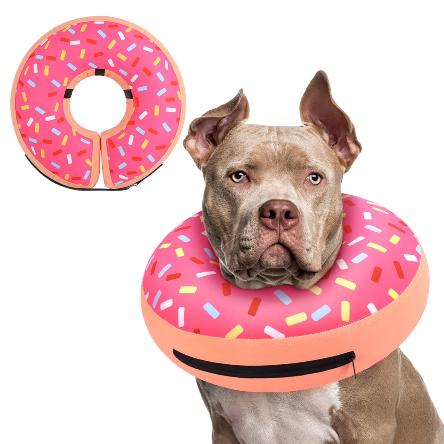 Supet Inflatable Dog Cone Collar Alternative After Surgery, Doggie Neck Donut Collar Recovery ECollar, Soft Dog Cone for Small Medium Large Dogs