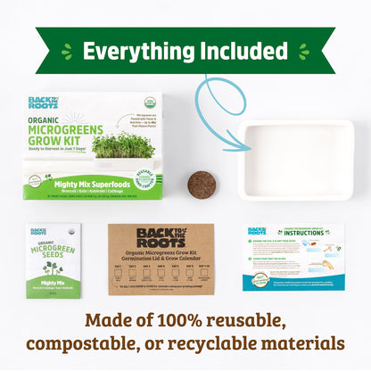 Back to the Roots Indoor Herb Garden Starter Kit, Basil, Mint and Cilantro - Includes seeds, soil and biochar