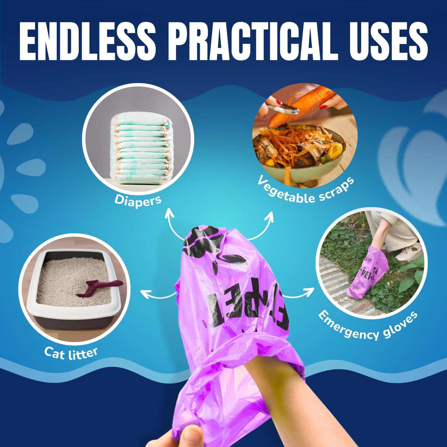Pet N Pet Poop Bags for Dogs, 288 Counts Lavender Scented Dog Poop Bags Rolls with Leash Dispenser, USDA Certified 38% Plant Based & 62% PE Dogs Waste Bag, Doggie Poo Bag