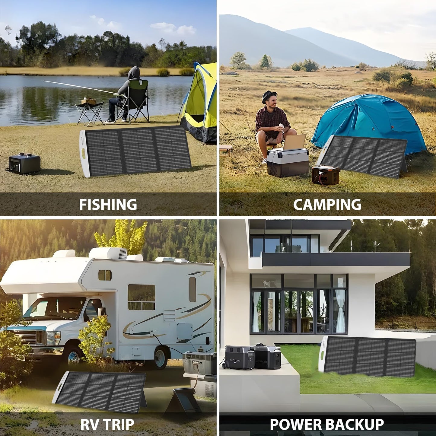 100W Portable Solar Panel,20V Foldable Solar Charger for Power Station Generator，Solar Panels with MC4 Connectors and 6in1 Solar Cable，23.5% High Efficiency IP65 Waterproof for RV, Camping, Blackout