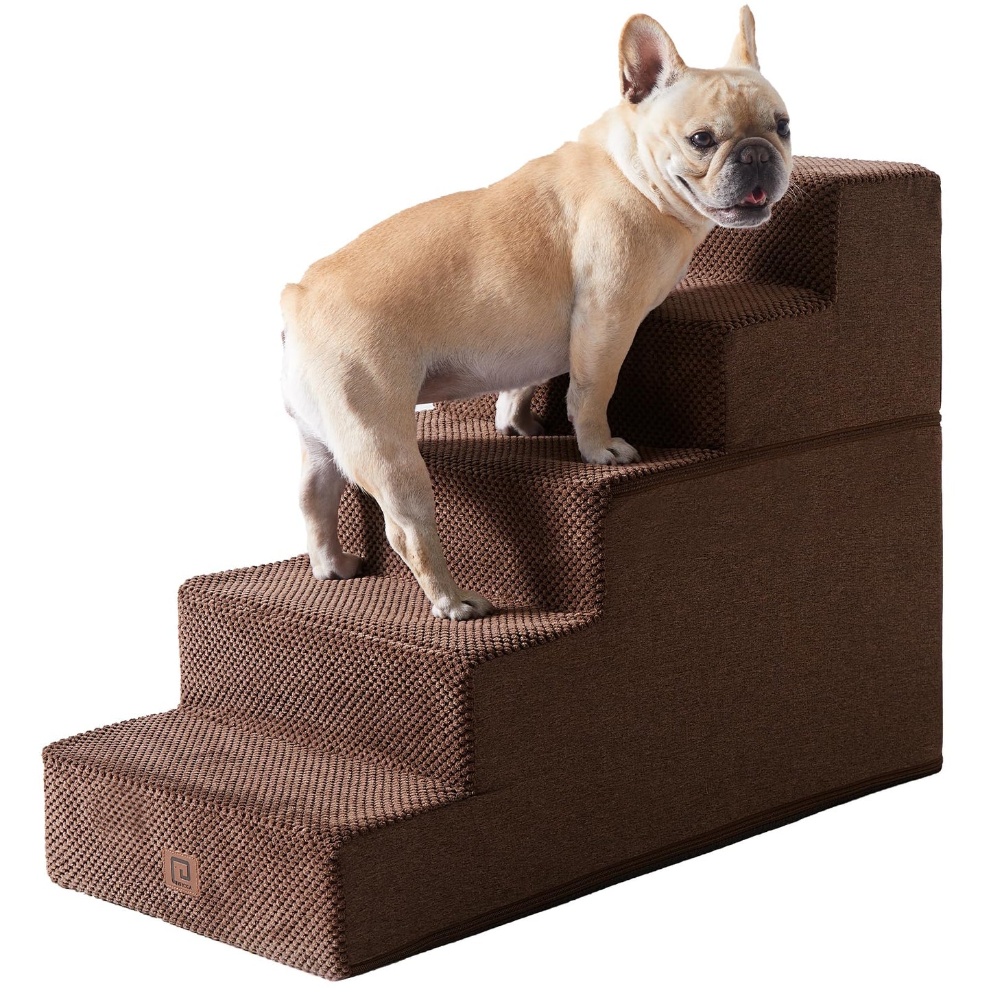 EHEYCIGA Dog Stairs for Bed 18”H, 4-Step Dog Steps for High Bed, Pet Steps for Small Dogs and Cats, Non-Slip Balanced Pet Ramp Indoor, Grey