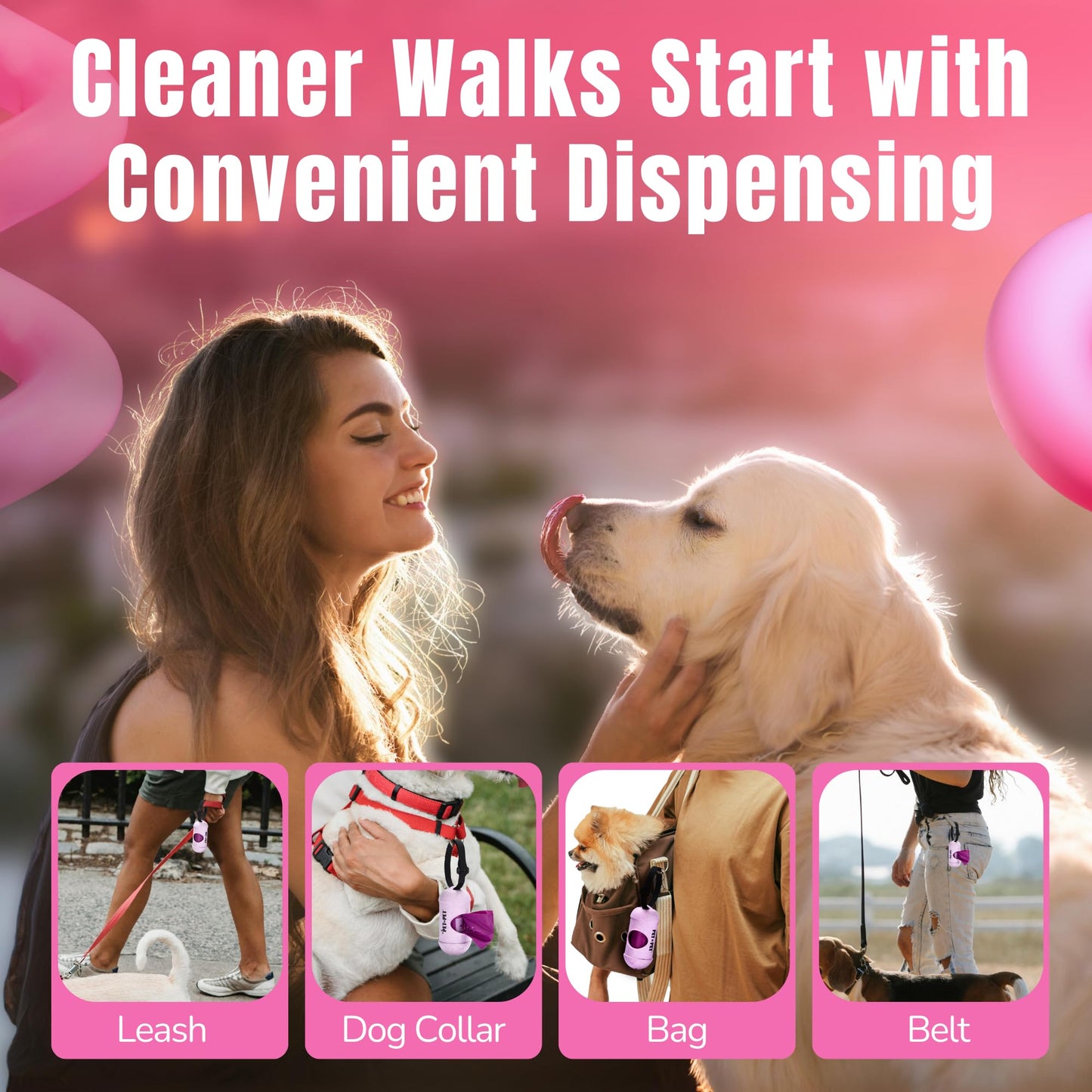 Pet N Pet Poop Bags for Dogs, 288 Counts Lavender Scented Dog Poop Bags Rolls with Leash Dispenser, USDA Certified 38% Plant Based & 62% PE Dogs Waste Bag, Doggie Poo Bag