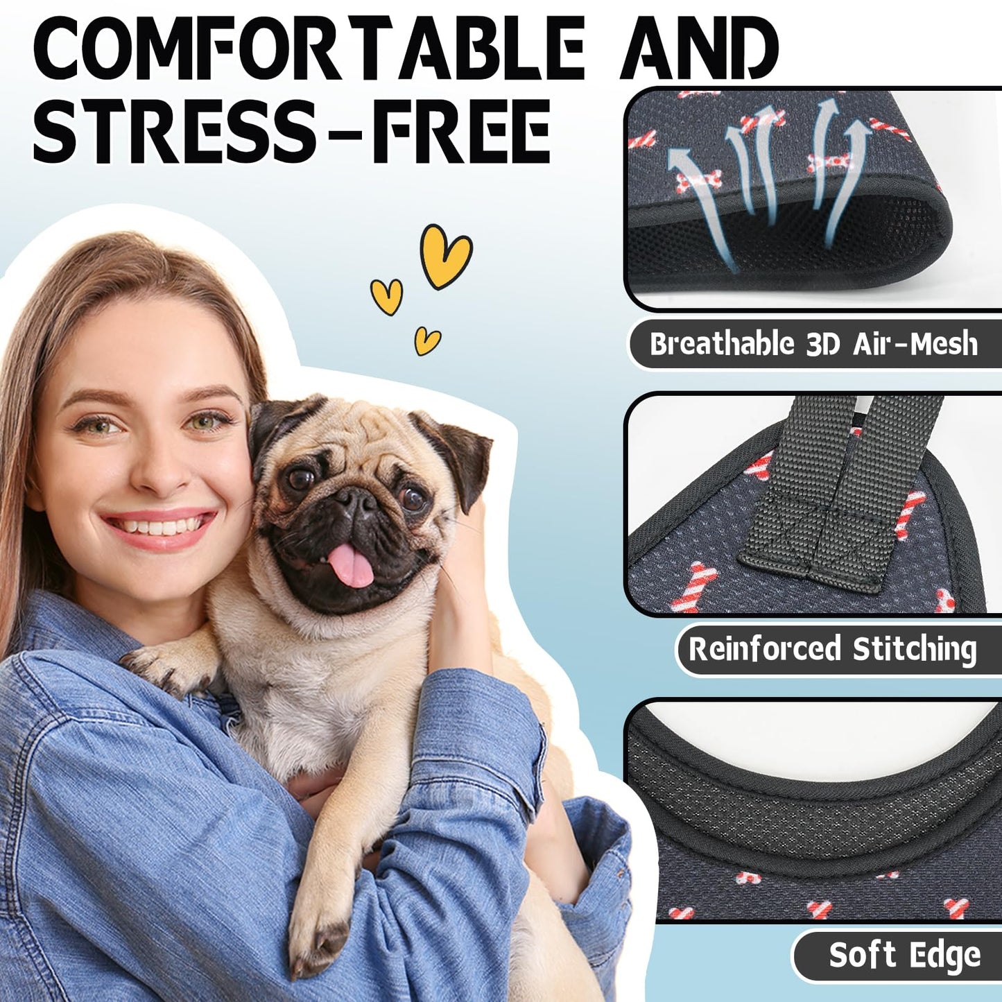 Supet Dog Grooming Hammock for Small Dogs Cat, Relaxation Pet Grooming Hammock Restraint for Nail Trimming (Coral Blue, S（ Legs Spacing：7-10.2" / Max W：15-35LBS）)