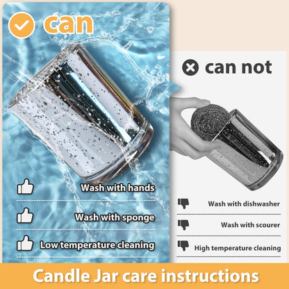 Thick Candle Jars for Making Candles 16 Pcs, 7 OZ Empty Jars with Wood Lids for Candle Making, Sample Container, Frosted White