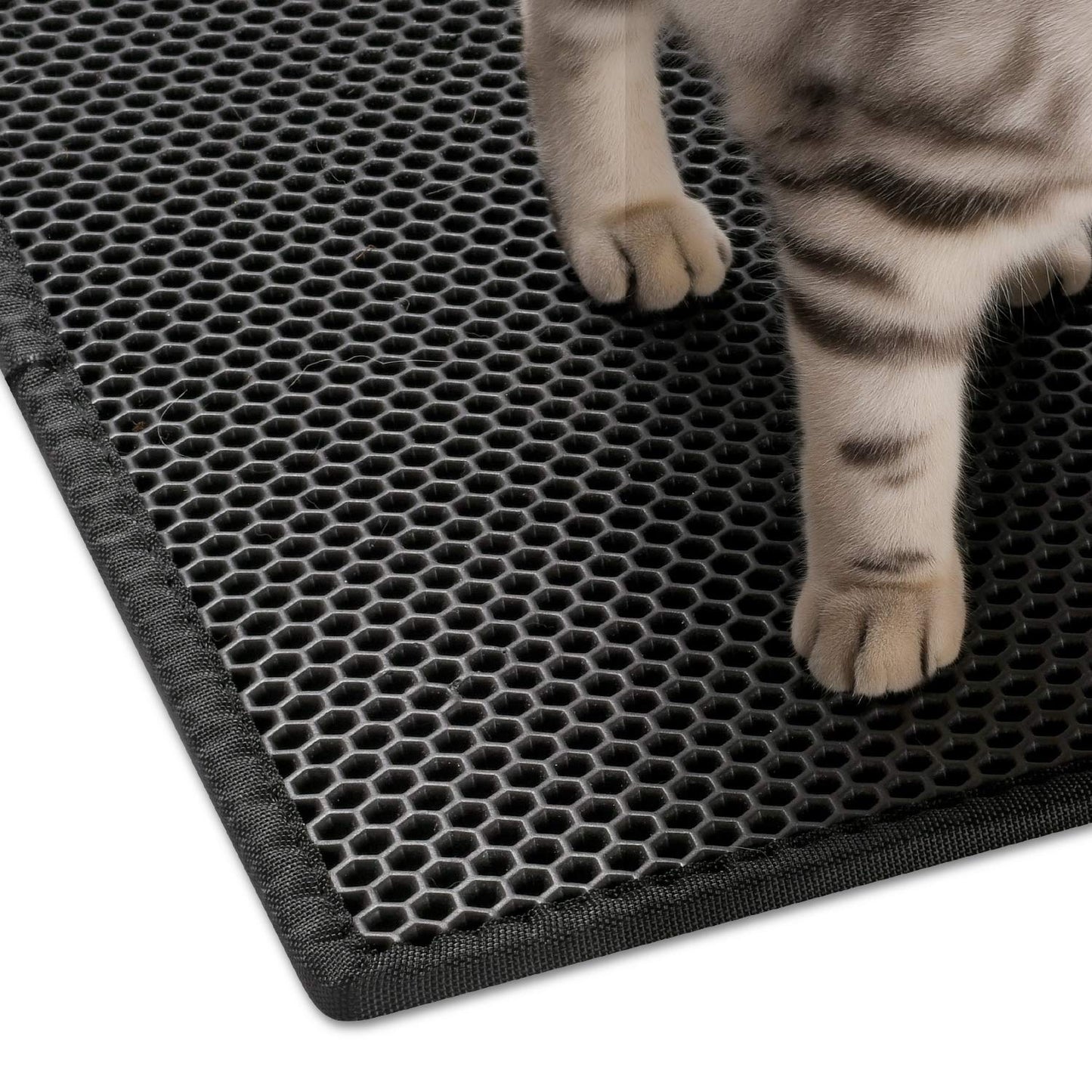 Pieviev Cat Litter Mat Double Layer Waterproof Urine Proof Trapping Mat 1 Pack (Gray, 24x15 Inch (Pack of 1))