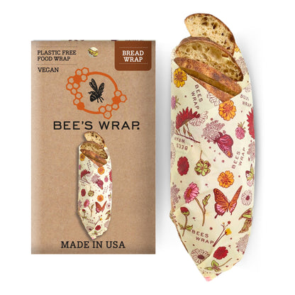 Bee's Wrap Reusable Vegan Alternative to Beeswax Food Wraps, Made in the USA, Eco Friendly Food Wraps, Sustainable Food Storage Containers, Organic Food Wraps, Bread Wrap for Homemade Bread, Vegan