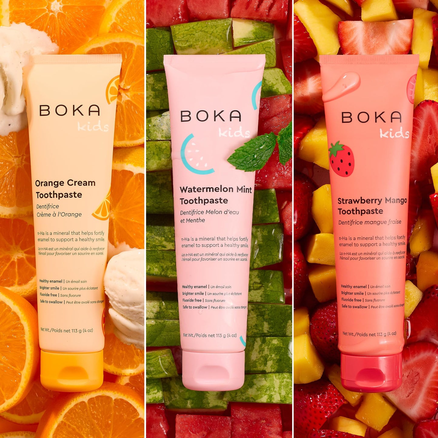 Boka Fluoride Free Toothpaste Nano Hydroxyapatite, Stocking Stuffers Remineralizing, Whitening - Dentist Recommended for Adult, Kids Oral Care Ela Mint Flavor, 4 Fl Oz 1Pk US Manufactured