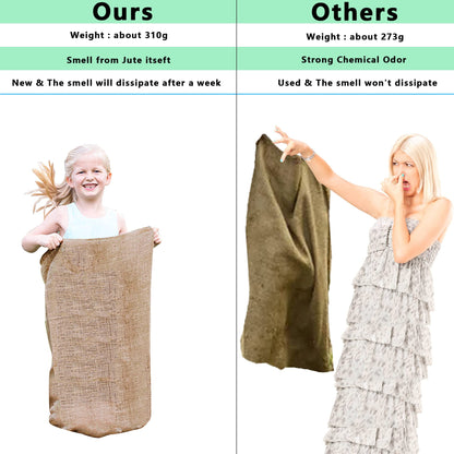 8 Pack Burlap Potato Sack Race Bags, 24"x40" Outdoor Lawn Games for Kids & Adults, Outside yard games for Birthday Party, Field Day Family Reunion, Carnival, Easter, Halloween, 4th of July