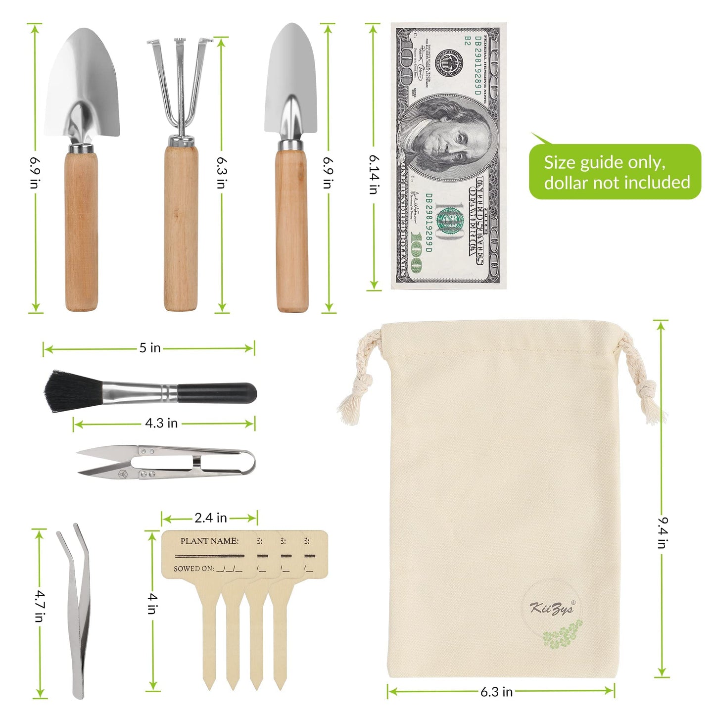 Indoor Garden Tools for Gardening - KiiZYS 12-Piece Small Garden Tools Set - Indoor Gardening Gifts for Women - Mini Gardening Hand Tools Indoor Plant Tools