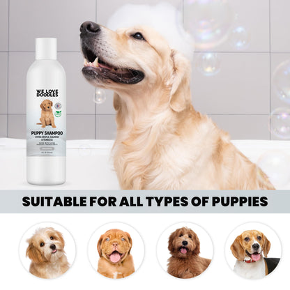 Puppy Shampoo & Conditioner | Made in USA | Organic Ingredients | Tear Free | Best Shampoo for Puppies | Sensitive & Itchy Skin Wash | Oatmeal Bathing | Tearless, Ocean Breeze, 8oz [We Love Doodles]