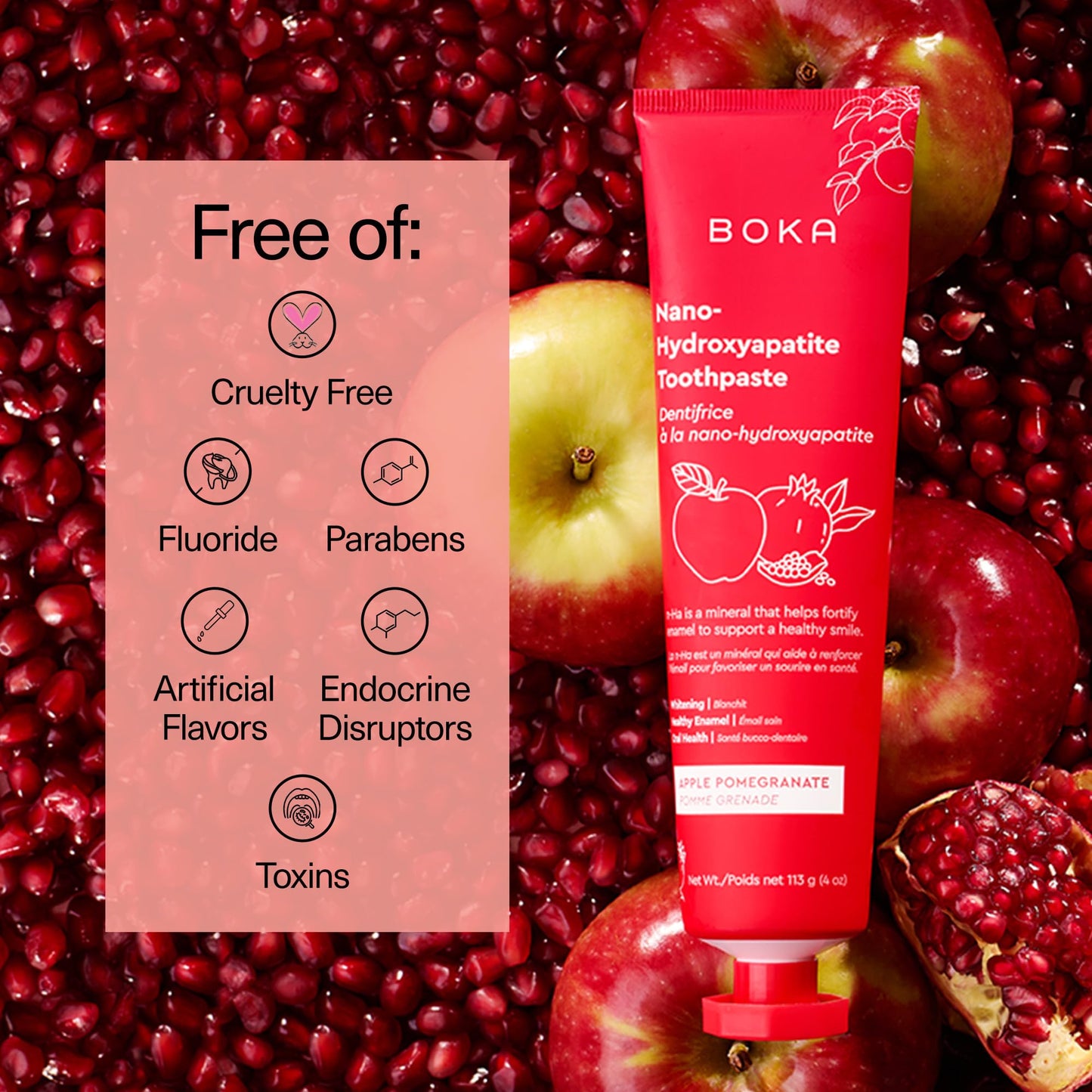 Boka Fluoride Free Toothpaste Nano Hydroxyapatite, Stocking Stuffers Remineralizing, Whitening - Dentist Recommended for Adult, Kids Oral Care Ela Mint Flavor, 4 Fl Oz 1Pk US Manufactured