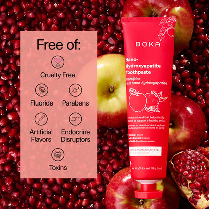 Boka Fluoride Free Toothpaste Nano Hydroxyapatite, Stocking Stuffers Remineralizing, Whitening - Dentist Recommended for Adult, Kids Oral Care Ela Mint Flavor, 4 Fl Oz 1Pk US Manufactured
