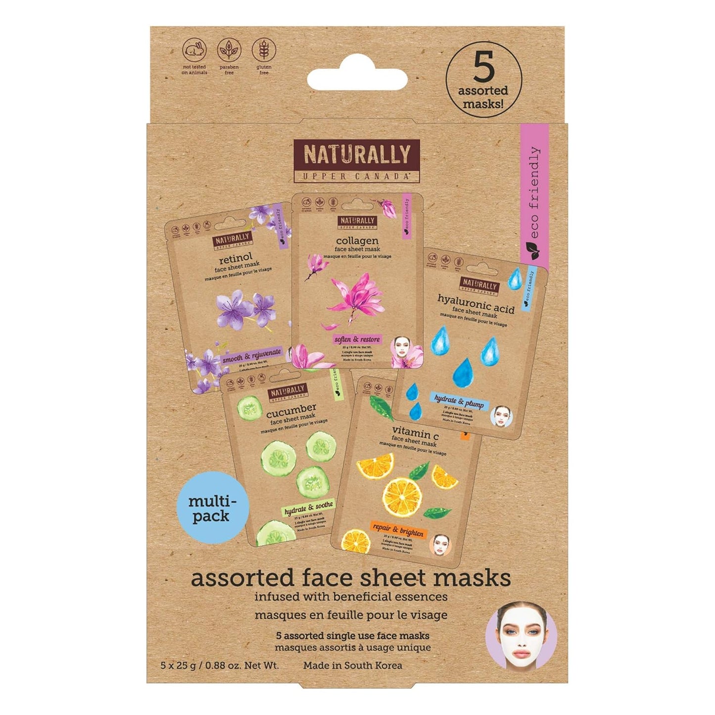Naturally 30 Variety Pack Infused for Face 5 Sheet Masks, 1 Count