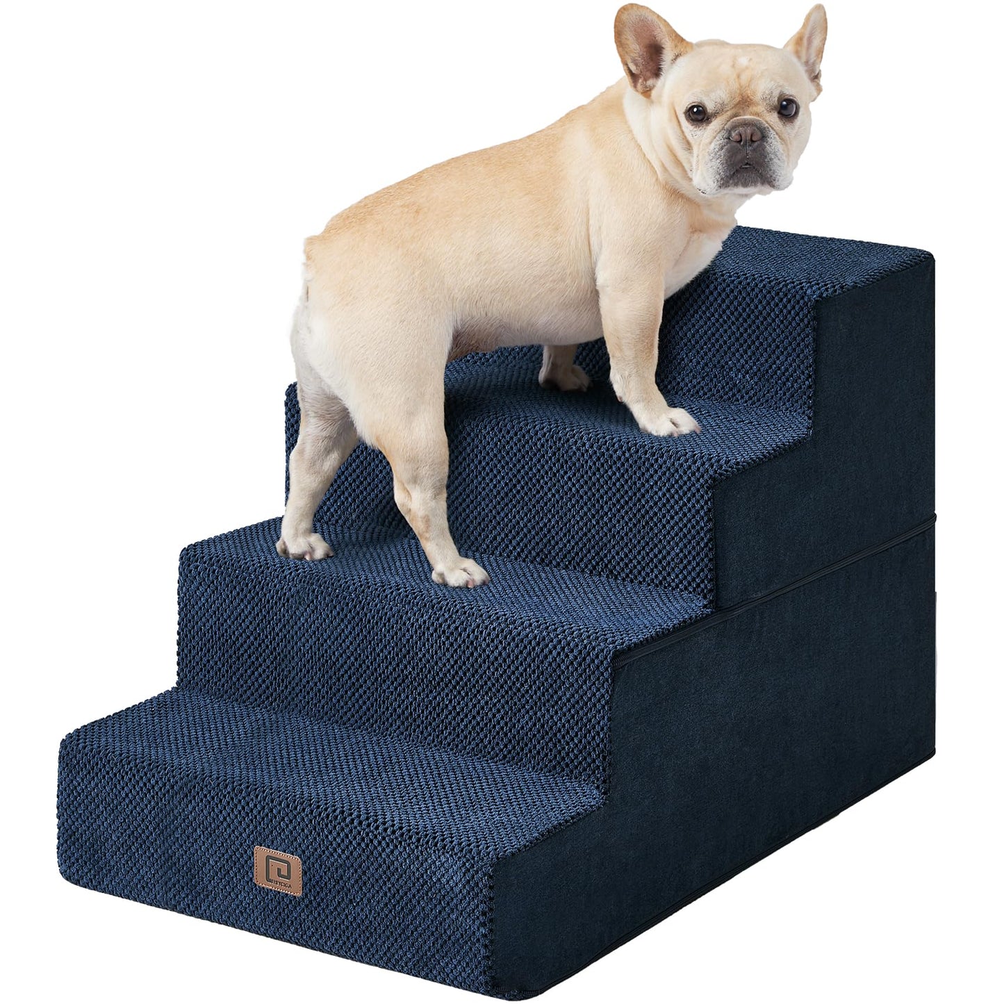 EHEYCIGA Dog Stairs for Bed 18”H, 4-Step Dog Steps for High Bed, Pet Steps for Small Dogs and Cats, Non-Slip Balanced Pet Ramp Indoor, Grey