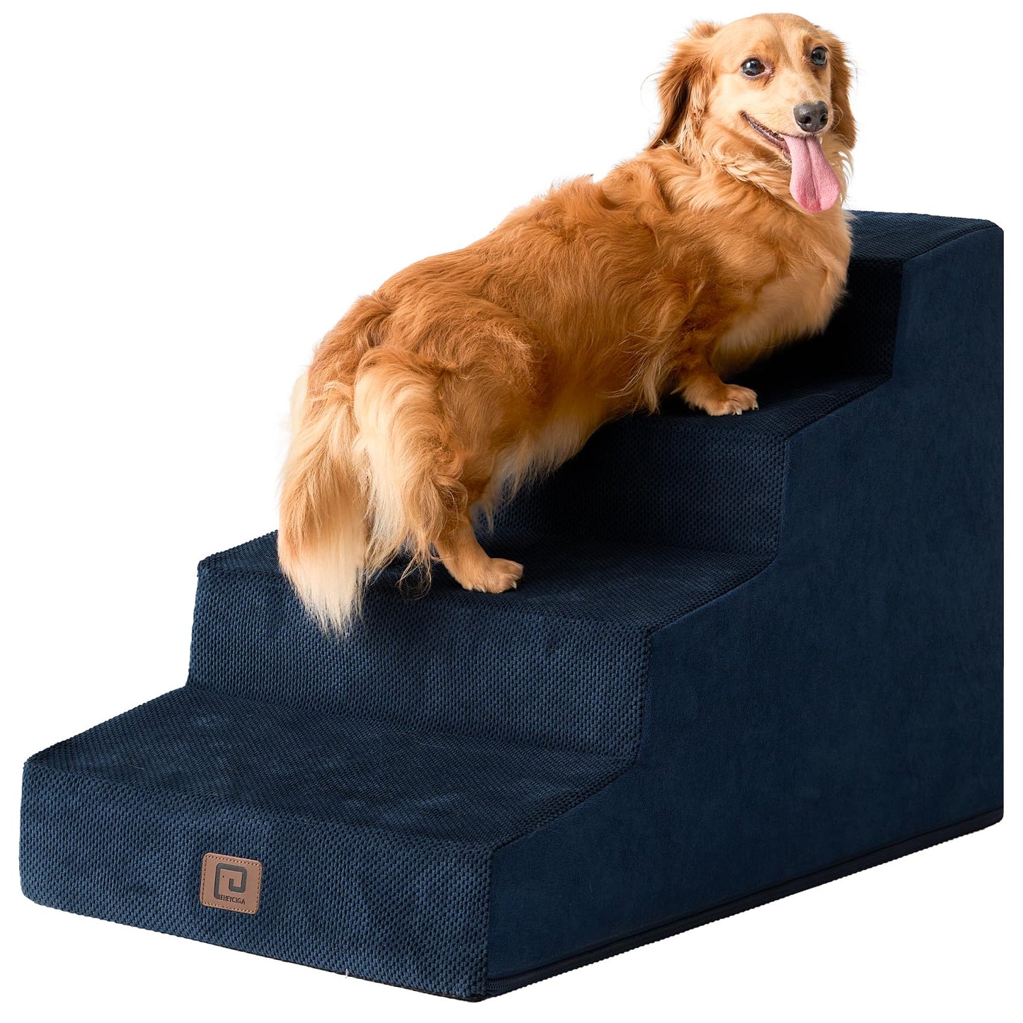EHEYCIGA Dog Stairs for Bed 18”H, 4-Step Dog Steps for High Bed, Pet Steps for Small Dogs and Cats, Non-Slip Balanced Pet Ramp Indoor, Grey