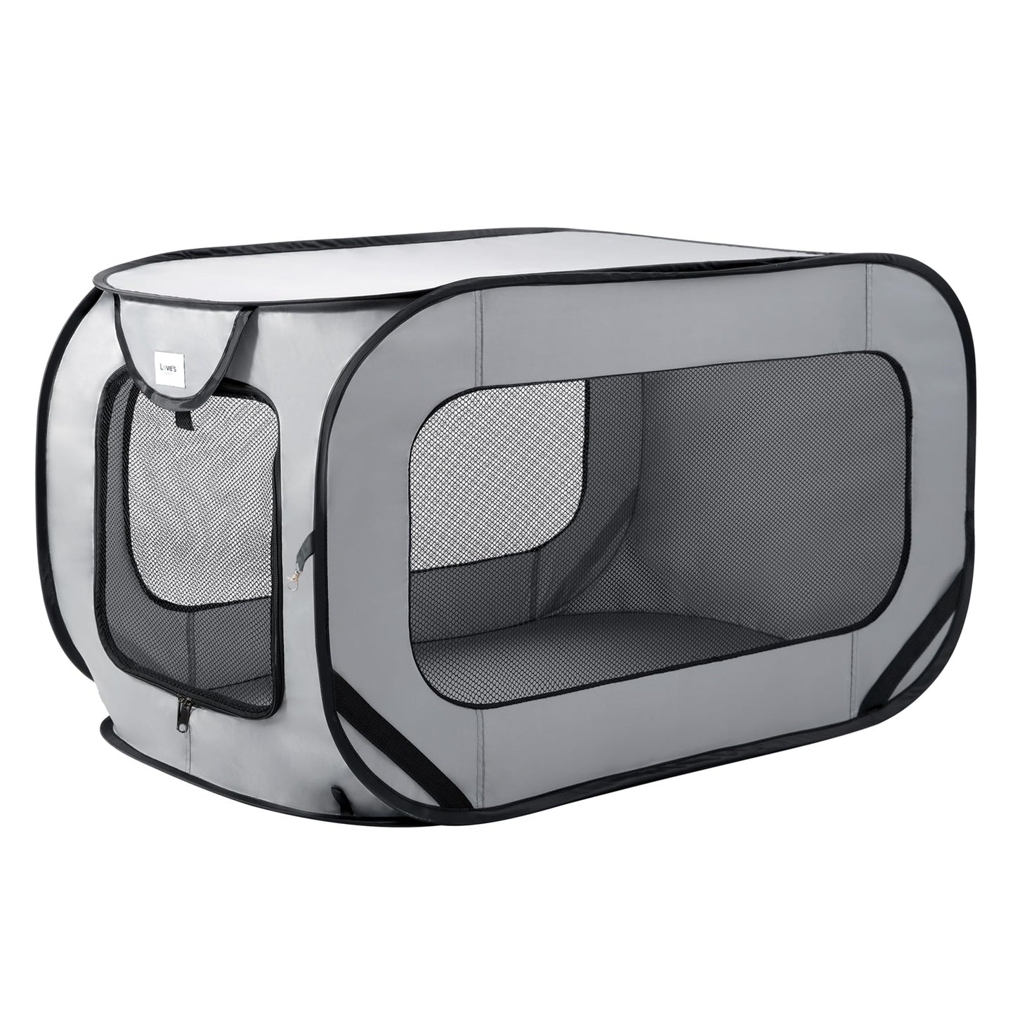 Love's cabin 36in Portable Large Dog Bed - Pop Up Dog Kennel, Indoor Outdoor Crate for Pets, Portable Car Seat Kennel, Cat Bed Collection, Grey