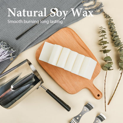 SAEUYVB Candle Making Kit - DIY Starter Soy Candle Making Supplies/Kit - Soy Wax, 10 Jars & Tins, 10 Pleasant Scents, Color Dyes & More，Perfect Candle Making Kit for Adults