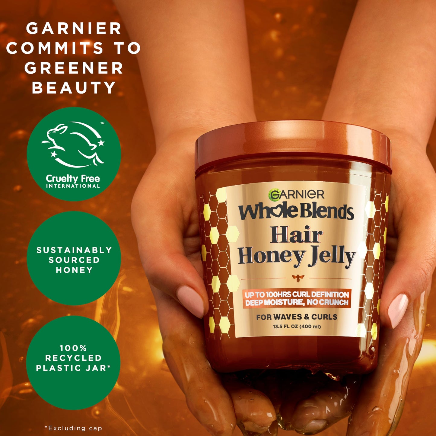 Garnier Whole Blends Honey Treasures Repairing Shampoo, for Dry, Damaged Hair, 22 Fl Oz, 2 Count (Packaging May Vary)