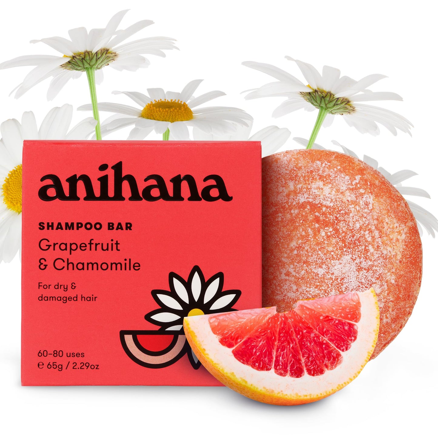 ANIHANA Shampoo Bar for Regular Normal Hair Clean Purifying Natural Healthy Look and Shine Paraben Free Manuka Honey and Almond 2.29 oz