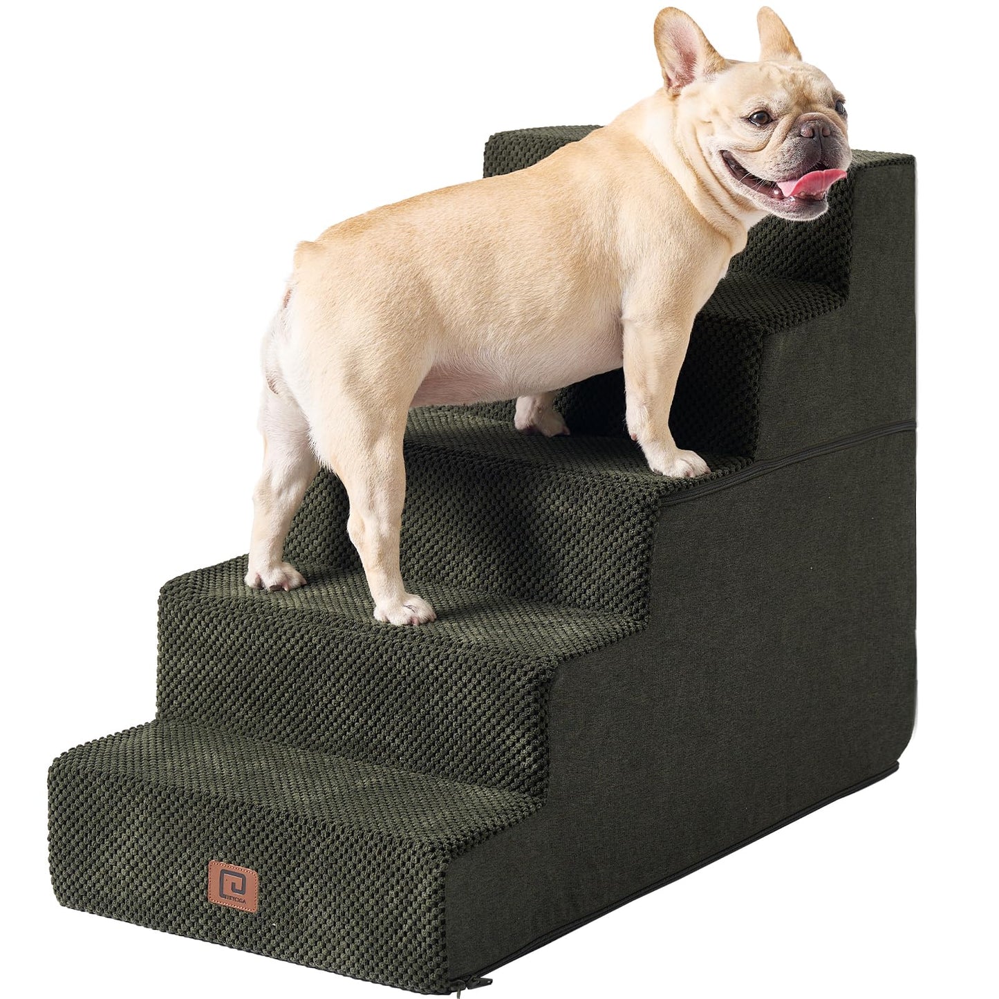 EHEYCIGA Dog Stairs for Bed 18”H, 4-Step Dog Steps for High Bed, Pet Steps for Small Dogs and Cats, Non-Slip Balanced Pet Ramp Indoor, Grey