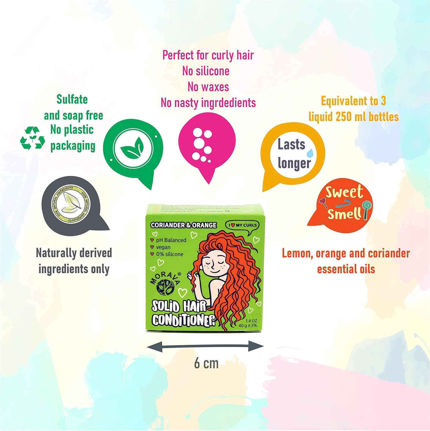 Morava Conditioner Bar for Curly Hair with Marshmallow Root Extract, Shea and Cocoa Deep Conditioner, Vitamin B5, Bar Conditioner for Hair with Sustainable Ingredients, Silicone Free (for curly hair)