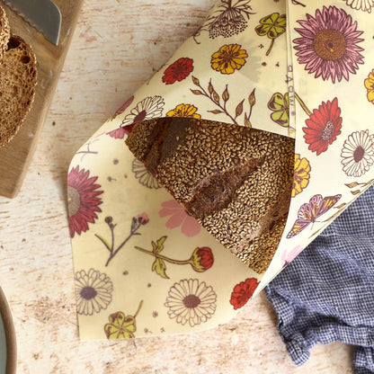 Bee's Wrap Reusable Vegan Alternative to Beeswax Food Wraps, Made in the USA, Eco Friendly Food Wraps, Sustainable Food Storage Containers, Organic Food Wraps, Bread Wrap for Homemade Bread, Vegan